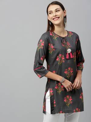 Grey Rayon stitched   kurta 1