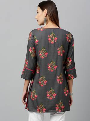 Grey Rayon stitched   kurta 2