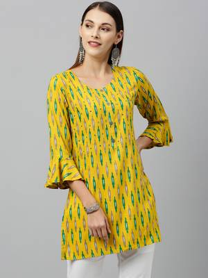 Mustard Rayon stitched   kurta 1