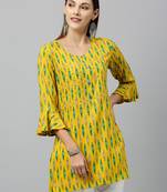 Mustard Rayon stitched   kurta