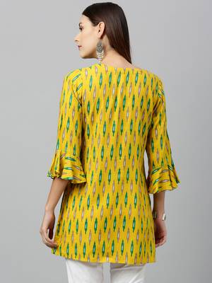 Mustard Rayon stitched   kurta 2
