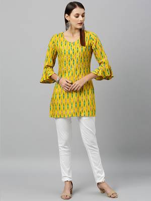 Mustard Rayon stitched   kurta 4