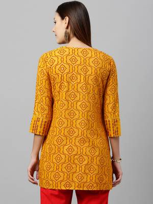 Mustard Rayon stitched   kurta 2