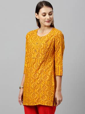 Mustard Rayon stitched   kurta 3
