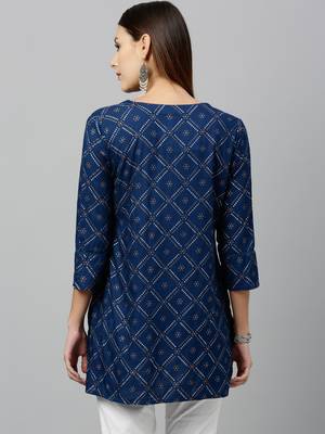 Navy Rayon stitched   kurta 2