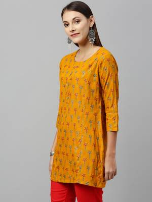Mustard Rayon stitched   kurta 3