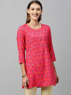 Peach Rayon stitched   kurta 1