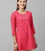 Peach Rayon stitched   kurta