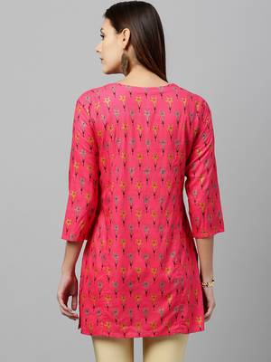 Peach Rayon stitched   kurta 2