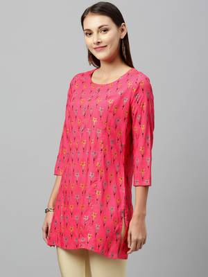 Peach Rayon stitched   kurta 3