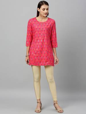 Peach Rayon stitched   kurta 4