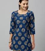 Teal Rayon stitched   kurta