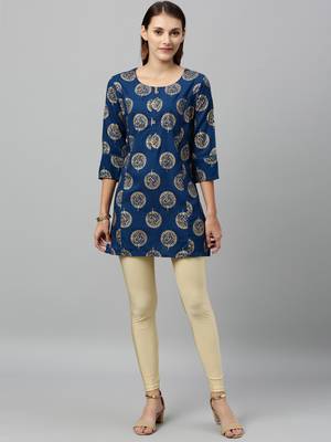 Teal Rayon stitched   kurta 4