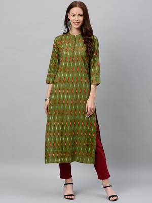 GREEN Rayon stitched   kurta 1