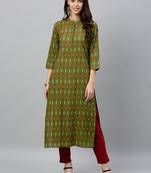 GREEN Rayon stitched   kurta