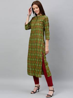 GREEN Rayon stitched   kurta 3