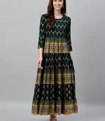 GREEN Rayon stitched   kurta