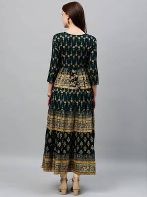 GREEN Rayon stitched   kurta 2