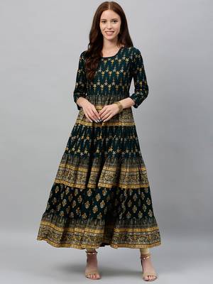 GREEN Rayon stitched   kurta 4