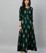 GREEN Rayon stitched   kurta
