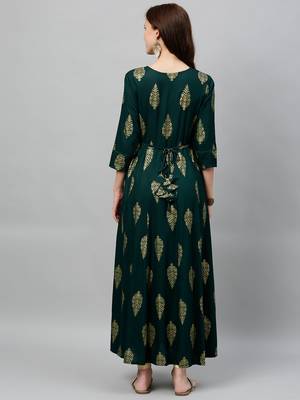GREEN Rayon stitched   kurta 2