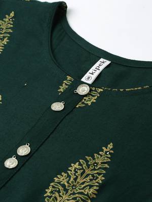 GREEN Rayon stitched   kurta 4