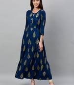 Teal Rayon stitched   kurta