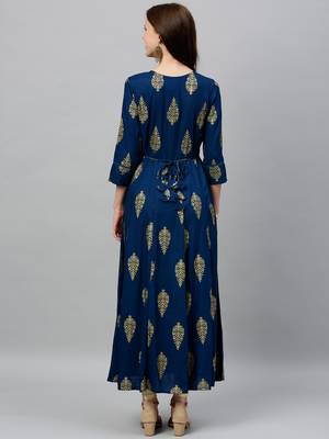 Teal Rayon stitched   kurta 2