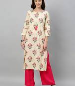 White Rayon stitched   Kurta with     Palazzo