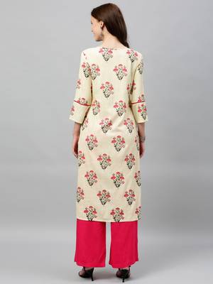 White Rayon stitched   Kurta with     Palazzo 2