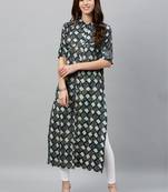 Blue Cotton stitched   kurta