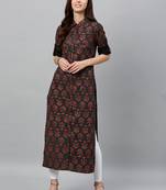 Black Cotton stitched   kurta