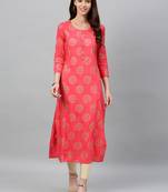 Pink Rayon stitched   kurta