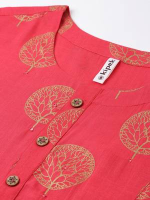 Pink Rayon stitched   kurta 4