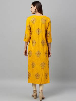 Mustard Rayon stitched   kurta 2