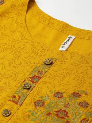 Mustard Rayon stitched   kurta 4