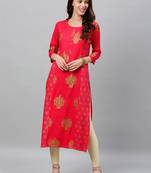Pink Rayon stitched   kurta