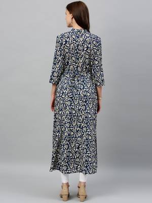 Navy Cotton stitched   kurta 2