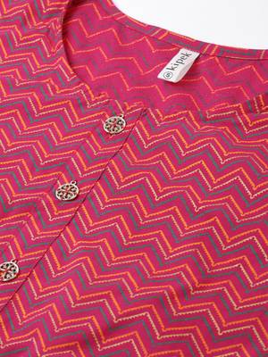 Pink Cotton stitched   kurta  with     Skirt 4
