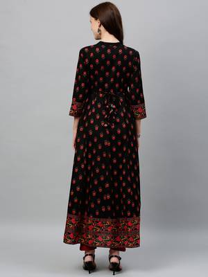 Black Cotton stitched   kurta 2