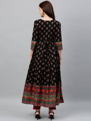 Black Cotton stitched   kurta 2