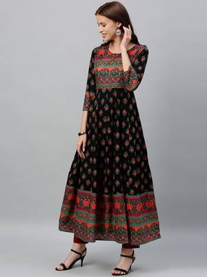 Black Cotton stitched   kurta 3