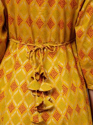 Mustard Cotton stitched   kurta 4