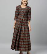 Maroon Cotton stitched   kurta