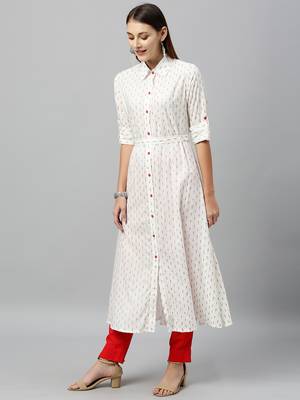 White Rayon stitched   kurta 3