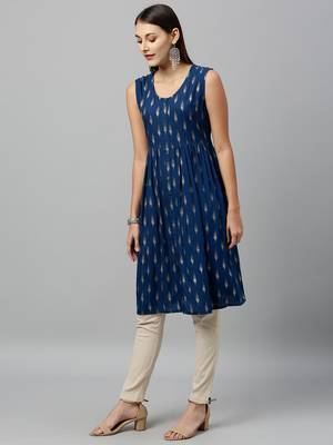 Navy Rayon stitched   kurta 3