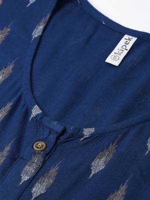 Navy Rayon stitched   kurta 4