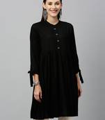 Black Rayon stitched   kurta