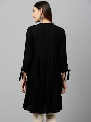 Black Rayon stitched   kurta 2