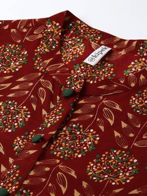 Maroon Cotton stitched   kurta 4